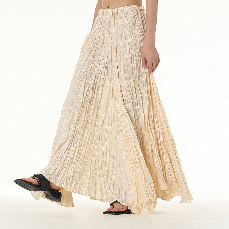 Solid Color Draped Ruched Skirt