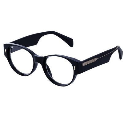 Fashion Cat Eye Acetate Insertion Clear Lens Glasses