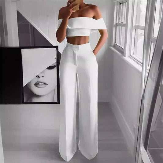 One-Shoulder Jumpsuit with Wide Leg Pants