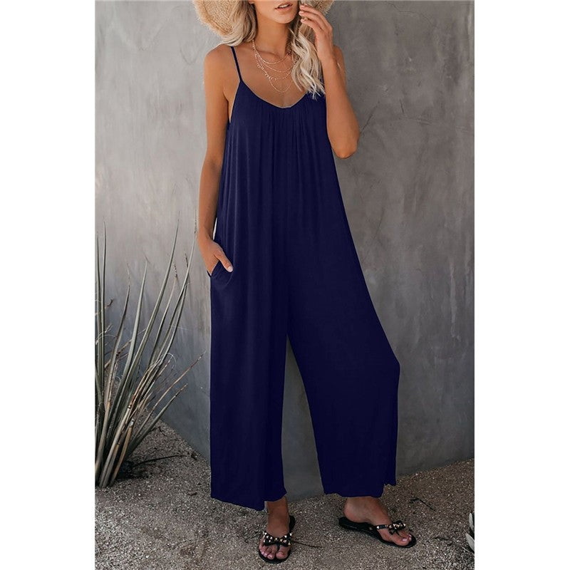 Spaghetti Strap Wide Leg Jumpsuit