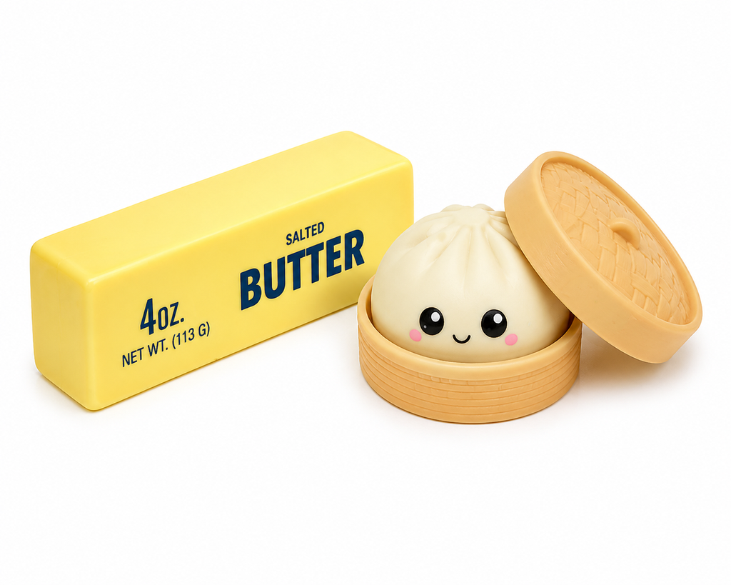 Butter Squishy + Squishy Dumpling Combo Pack – 2PC Stress Relief Fidget Toy Set