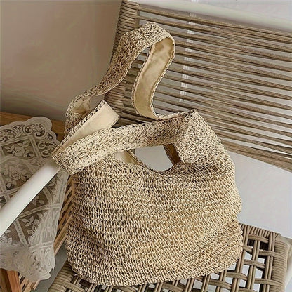 Straw Woven Beach Shoulder Bag - Classic Design