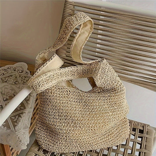 Straw Woven Beach Shoulder Bag - Classic Design