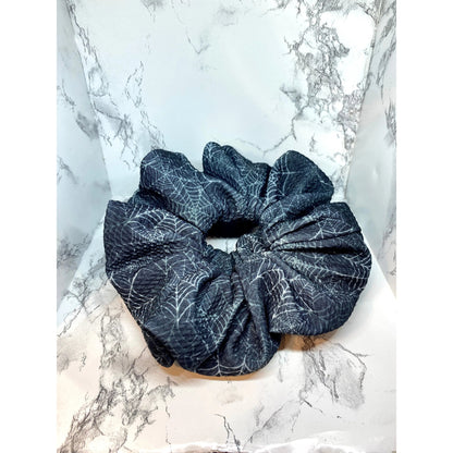 Dark Spiderweb Halloween Bullet Scrunchie