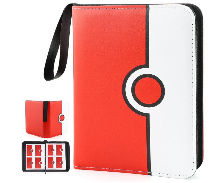 Trading Card Binder 400 Cards 50 Pages – 4 Pocket Zipper Album Organizer