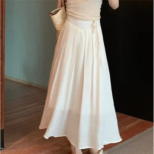 Versatile Solid Color Half Skirt for a Simple and Slimming Look