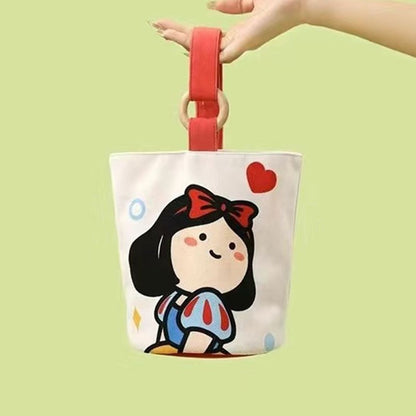 Compact Canvas Bucket Tote Bag