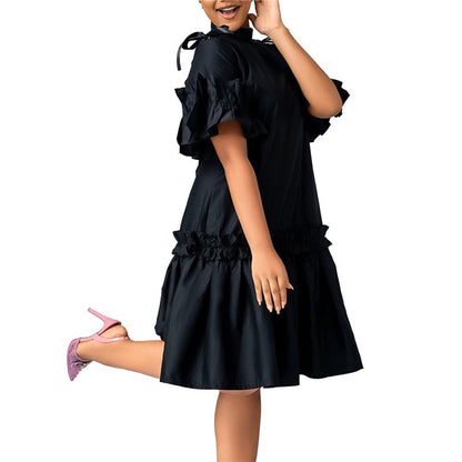 Solid Color Ruffle Hem A-Line Skirt - Trendy and Chic Fashion Piece