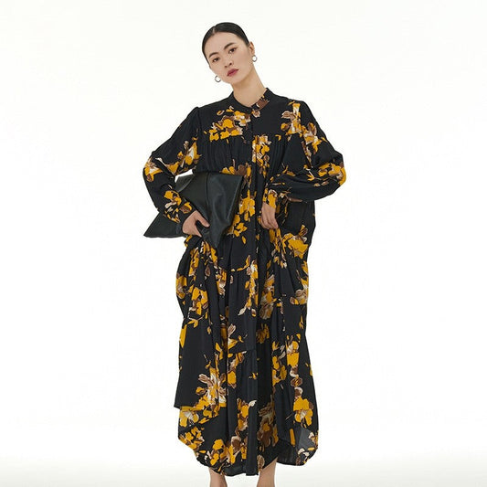 Pleated Oversized Cake Dress