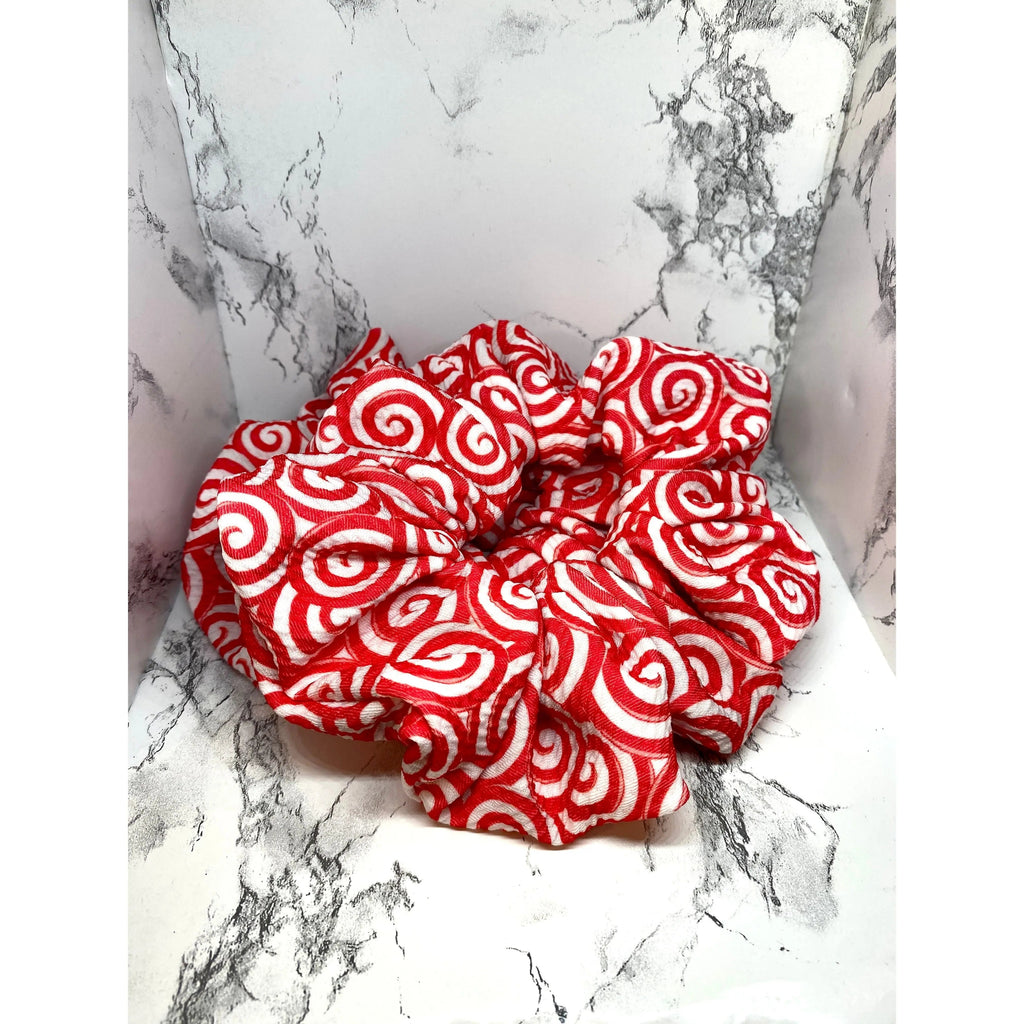 Candy Cane Swirl Christmas Bullet Scrunchie