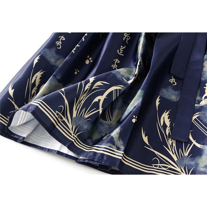Vintage Chinese-Inspired Horse Face Waist Tied Skirt