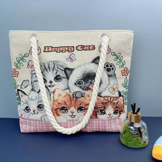 Stylish Embroidered Oversized Shoulder Bag