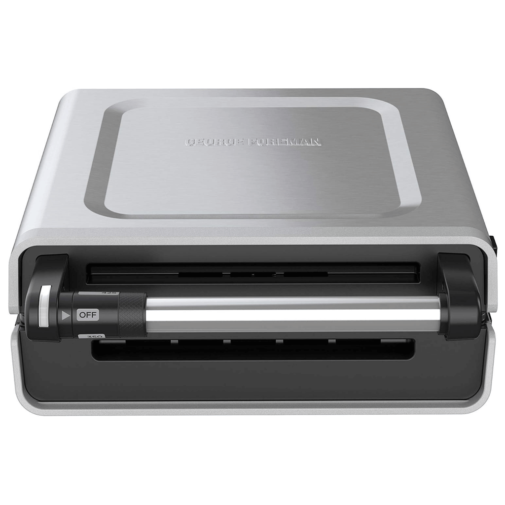 George Foreman 4-6 Serving Smokeless Select a Temp Family Sized Contact Grill - REFURBISHED