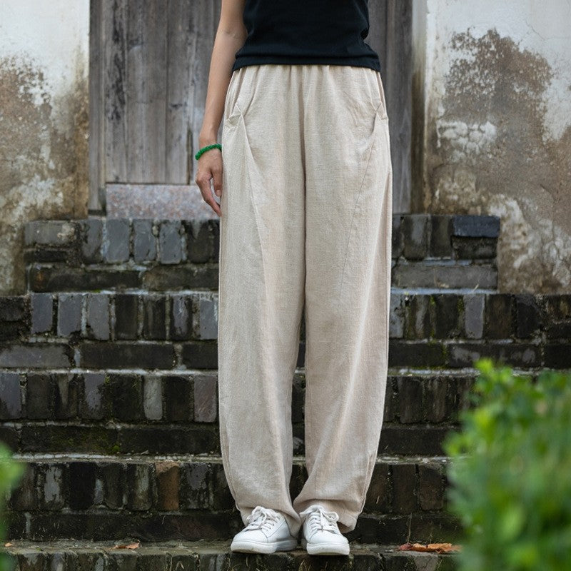 Lightweight Casual Lantern Pants in Solid Color