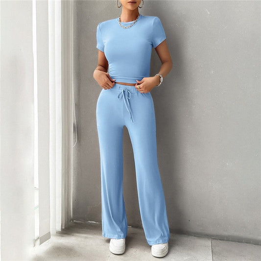 Stylish Monochrome Round Neck Urban Casual Suit