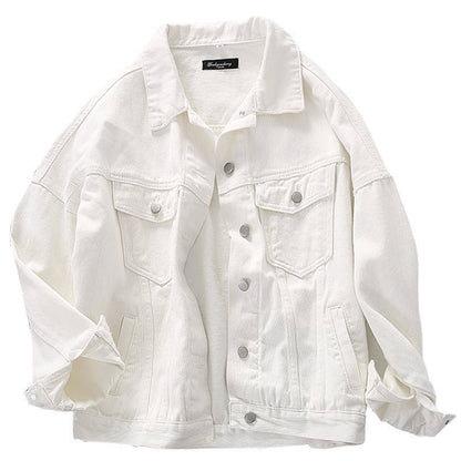 Oversized Vintage White Denim Jacket