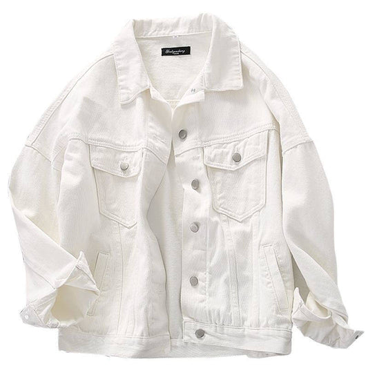 Oversized Vintage White Denim Jacket