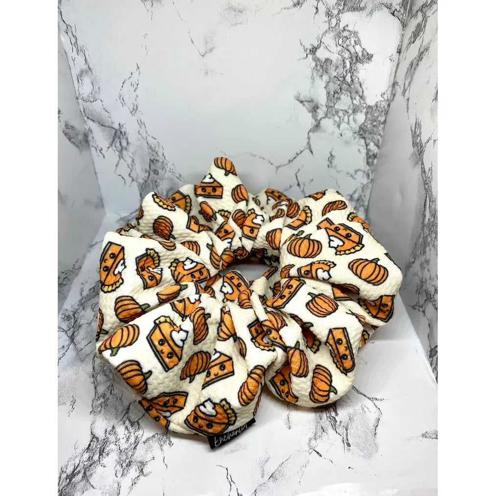 Cute Pumpkin Pie Thanksgiving Bullet Scrunchie