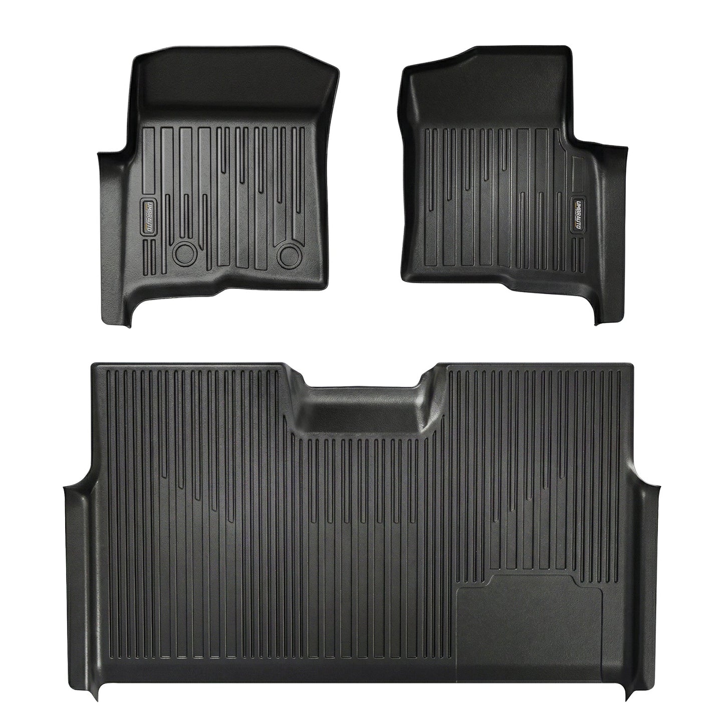 Umbrauto Custom Fit Floor Mats for Ford F150 SuperCrew 2010-2014 (Not for SuperCab or Regular Cab), All Weather TPE Pickup Truck Floor Liners for Front and Rear Row, Durable Non-Slip Automotive Mats