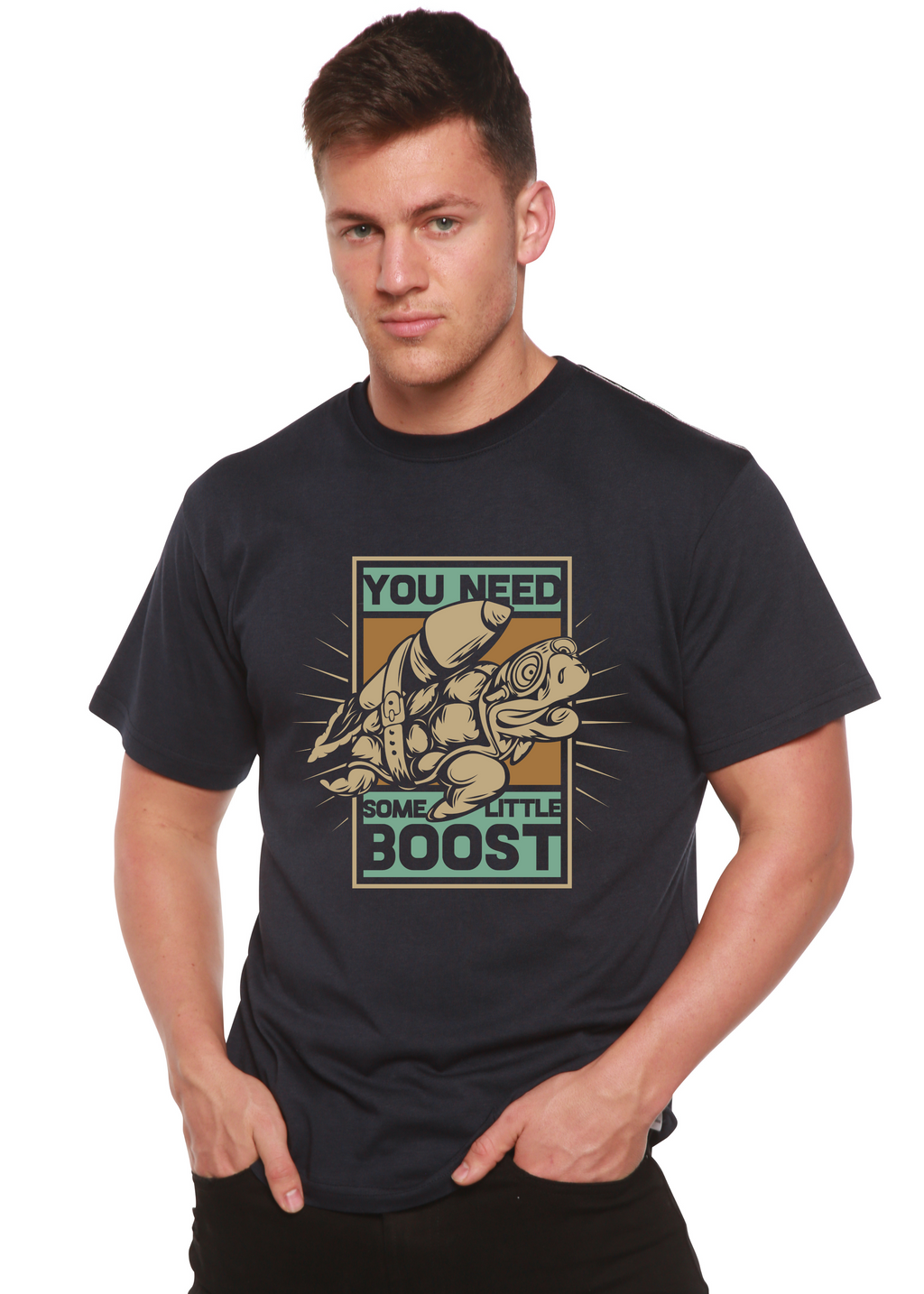 You Need Boost Men's Bamboo Viscose/Organic Cotton Short Sleeve Graphic T-Shirt