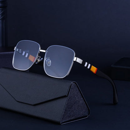 Fashion Oversized Square Striped Sunglasses