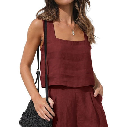 Sleek Casual Shorts and Sleeveless Top Co-ord Set