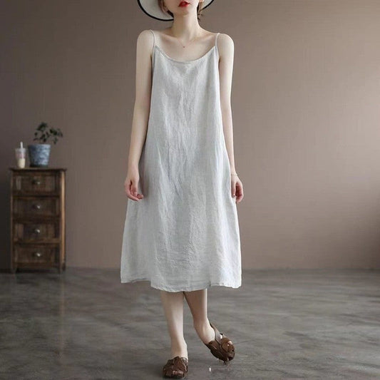Halter Neck Sleeveless Loose Fit Midi Skirt
