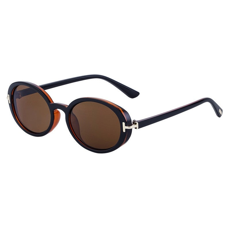 Oval Frame T-Shaped Sunglasses For Women's Fashion