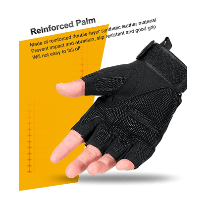 JupiterGear Tactical Military Fingerless Airsoft Gloves for Outdoor Sports, Paintball, and Motorcycling