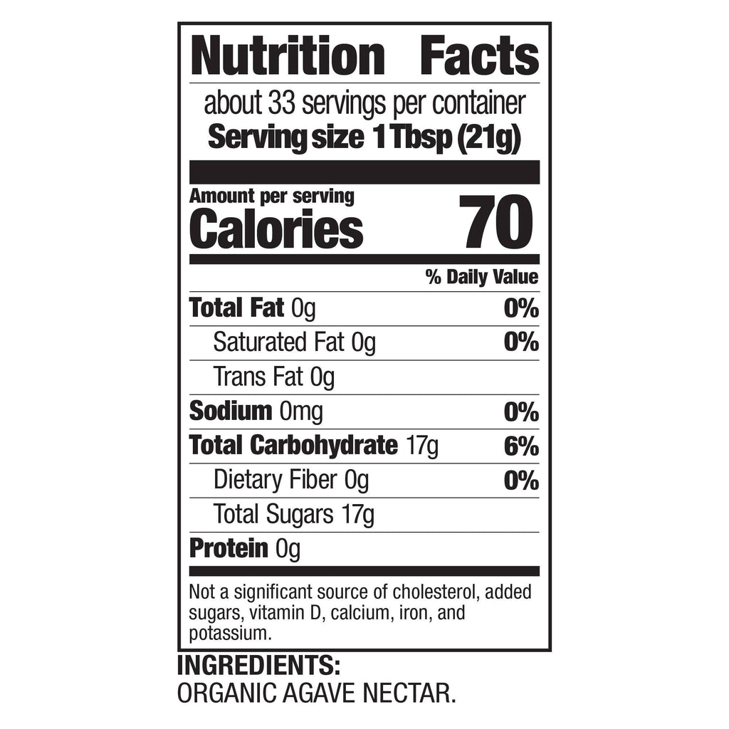 BetterBody Foods Organic Blue Agave 25 oz 6-pk Box