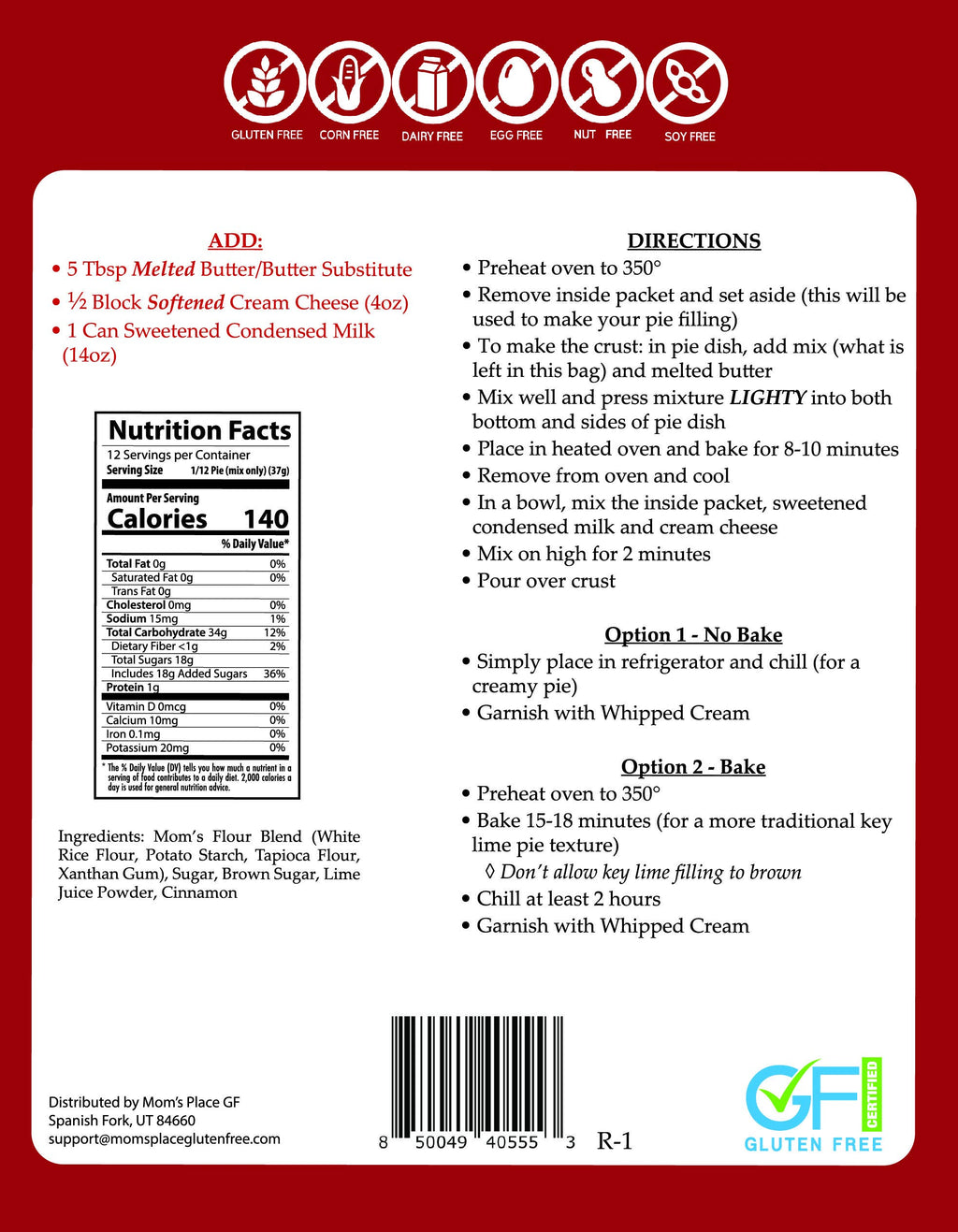 Gluten-Free Key Lime Pie Mix