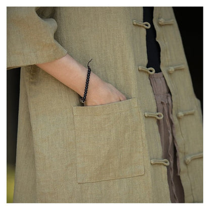Shirt With Chinese-Style Stand Collar And Frog Button