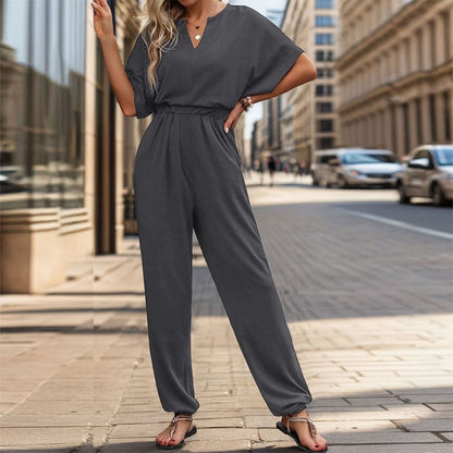 Solid Color Casual Jumpsuit
