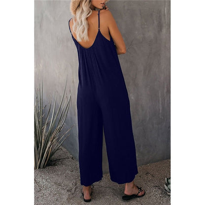 Spaghetti Strap Wide Leg Jumpsuit