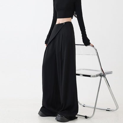High-Waisted Slim Black Suit Trousers for a Versatile Look