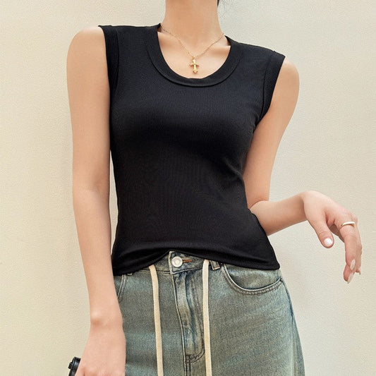 Solid Color Sleeveless Tee