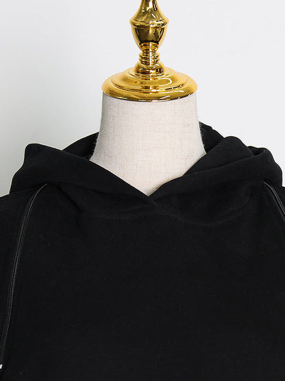 Casual Loose Solid Color Hoodies Top