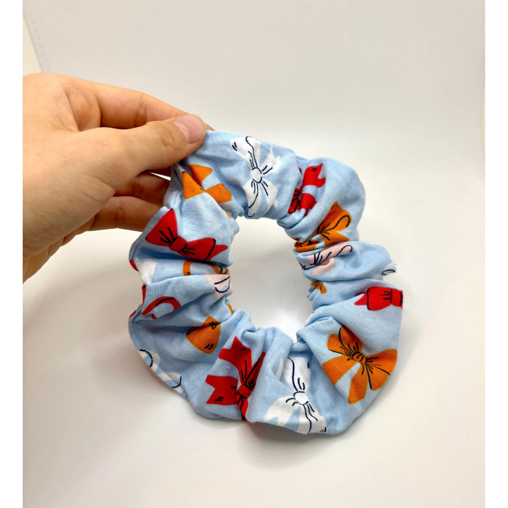 Mini Blue Bow Scrunchie
