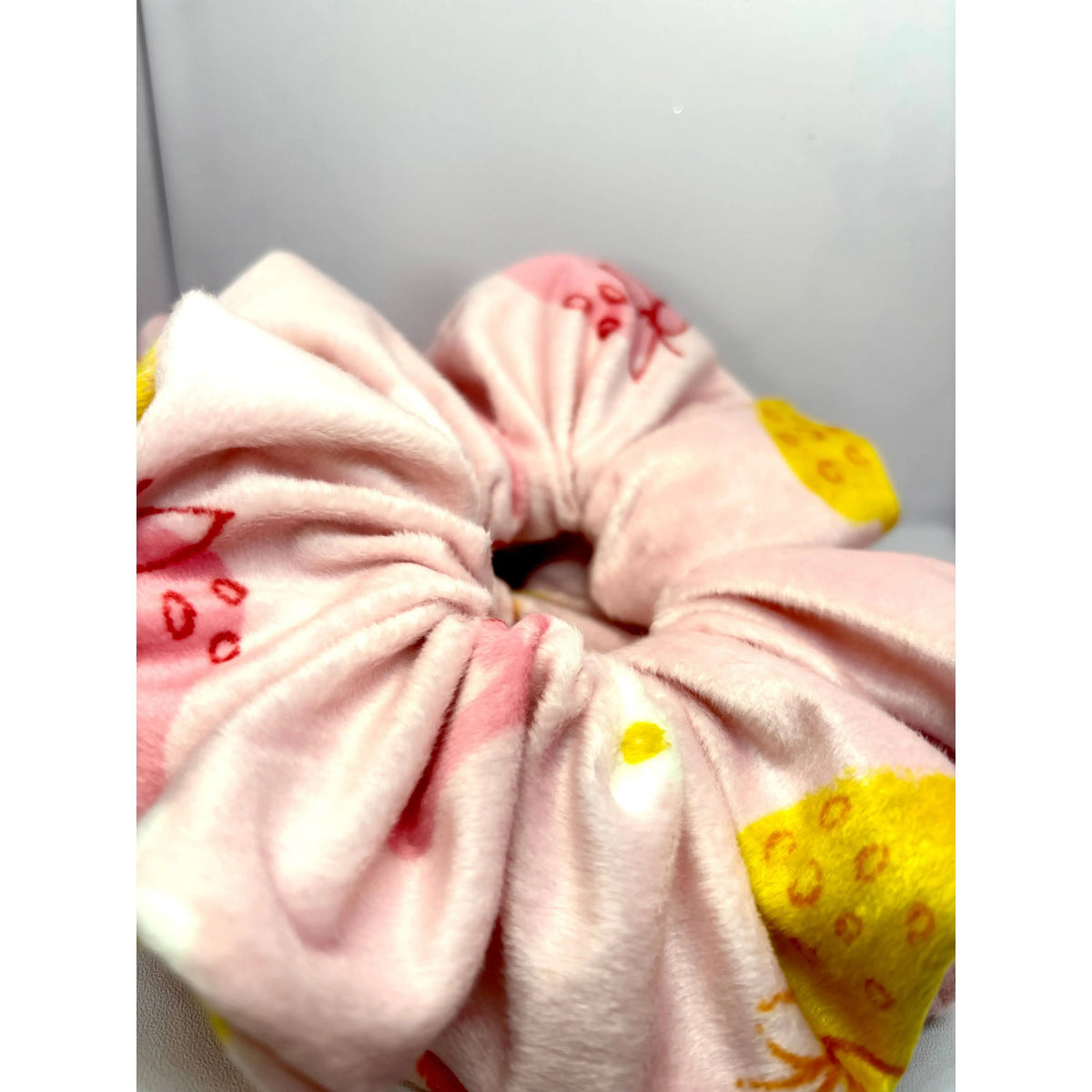 Pink Fruit Minky Scrunchie
