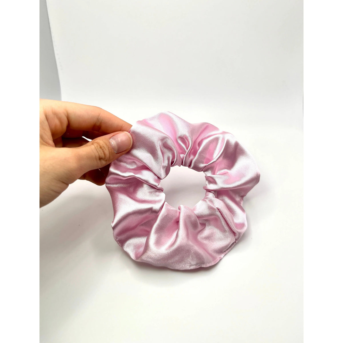 Mini Light Pink Silk Scrunchie
