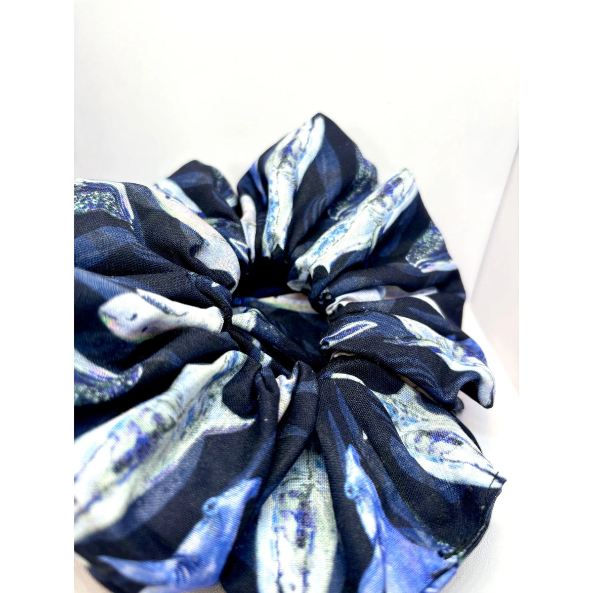 Dark Blue Shark Scrunchie