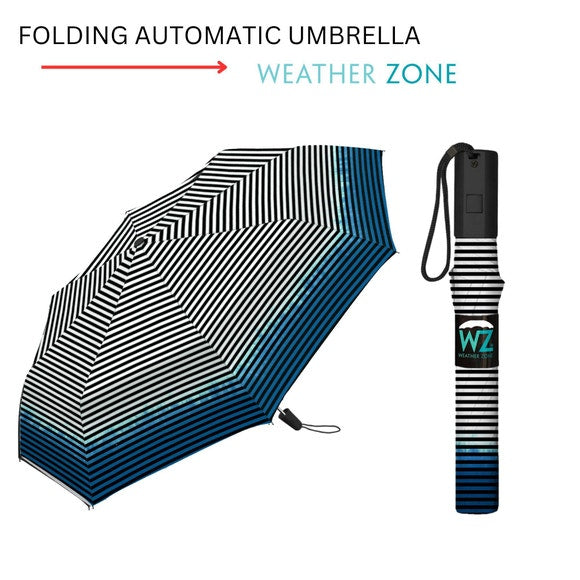4-Pack Weather Zone 39" Folding Umbrella with Push Open Button in Assorted Prints