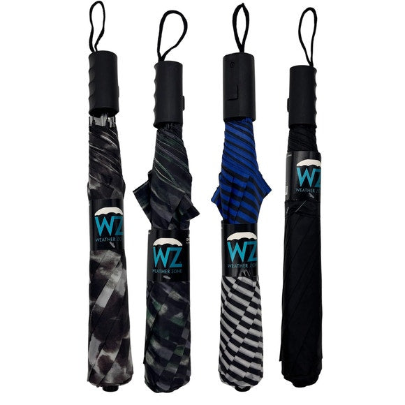 4-Pack Weather Zone 39" Folding Umbrella with Push Open Button in Assorted Prints