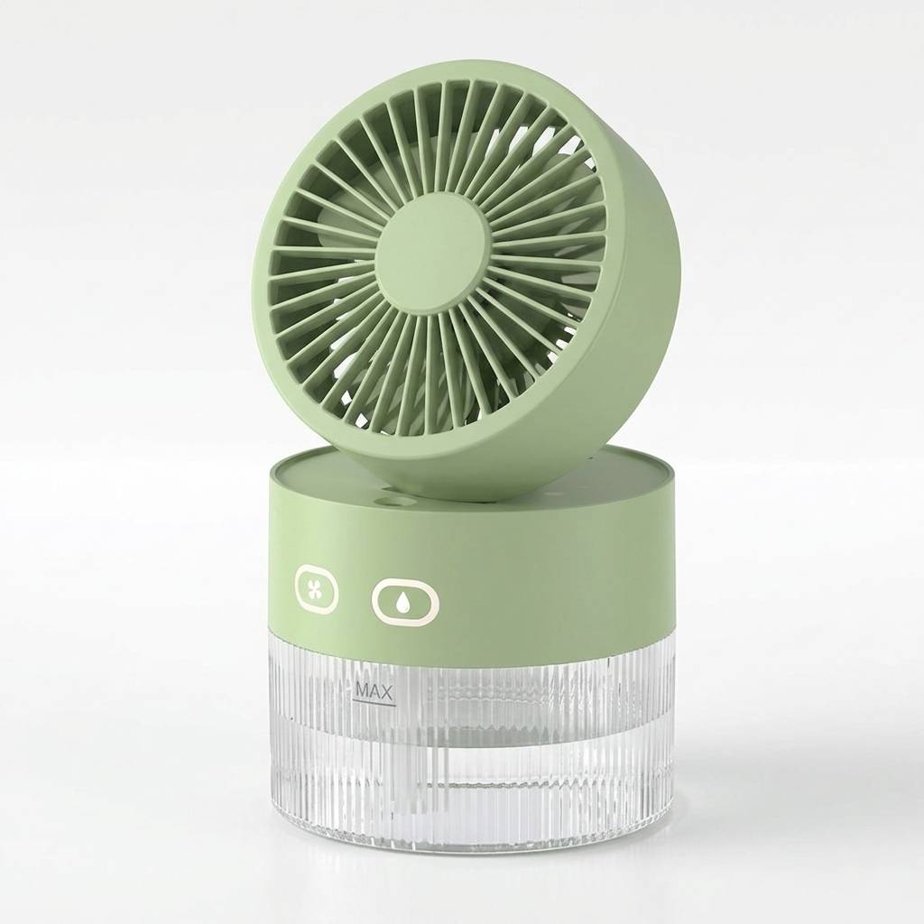 Mist Cooling Fan Compact Desktop Fan with Water Mist Feature Assorted Colors