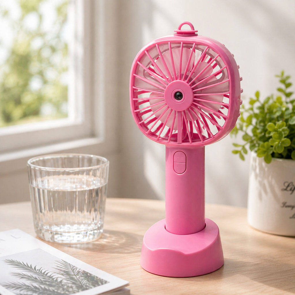 Misting Fan Portable Rechargeable Handheld Cooling Fan USB Powered with Mist Spray Function