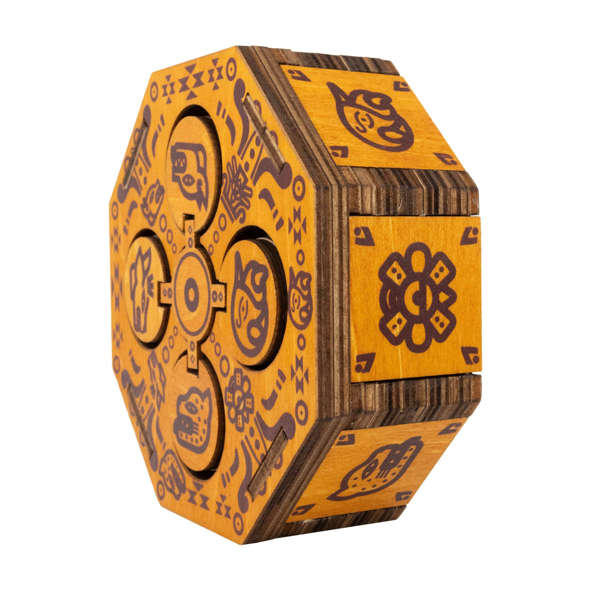 Aztec Family Chest - Wooden Puzzle Box