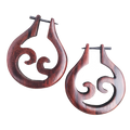 African tribal wood earrings