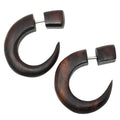 Faux Gauge Plug Earrings Gothic Emo Illusion Plug Wooden Alternative Jewelry