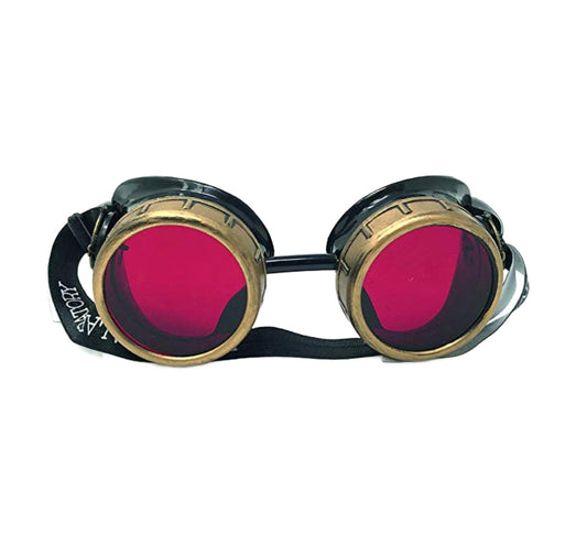 Handmade Steampunk Goggles - Aviator style -  red, purple, green, blue, clear, black lenses