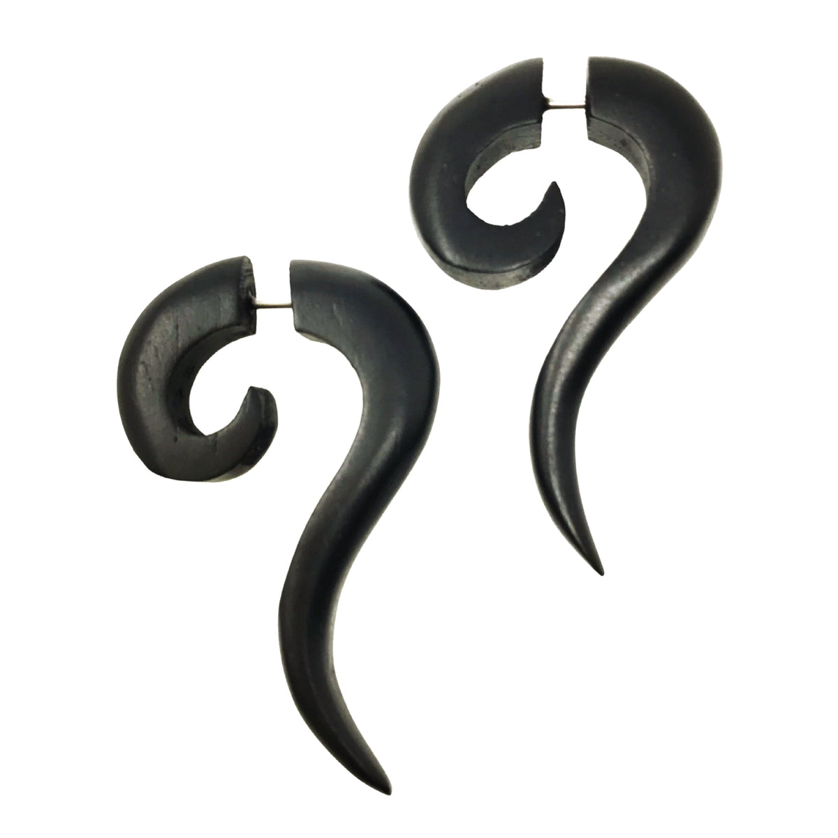Bohemian Faux Gauge Earrings Tribal Illusion Plug Boho Organic Statement Jewelry brown or black
